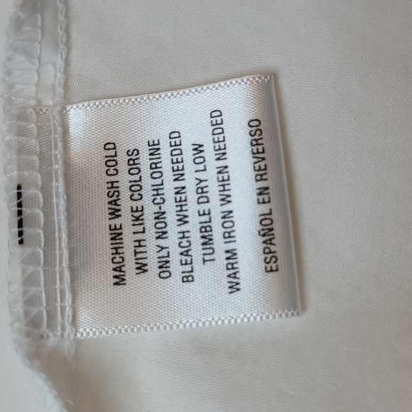 NEW STYLE & CO WHITE HI-LO BACK BUTTON LONG SLEEVE BUTTON UP BLOUSE - Picture 15 of 15